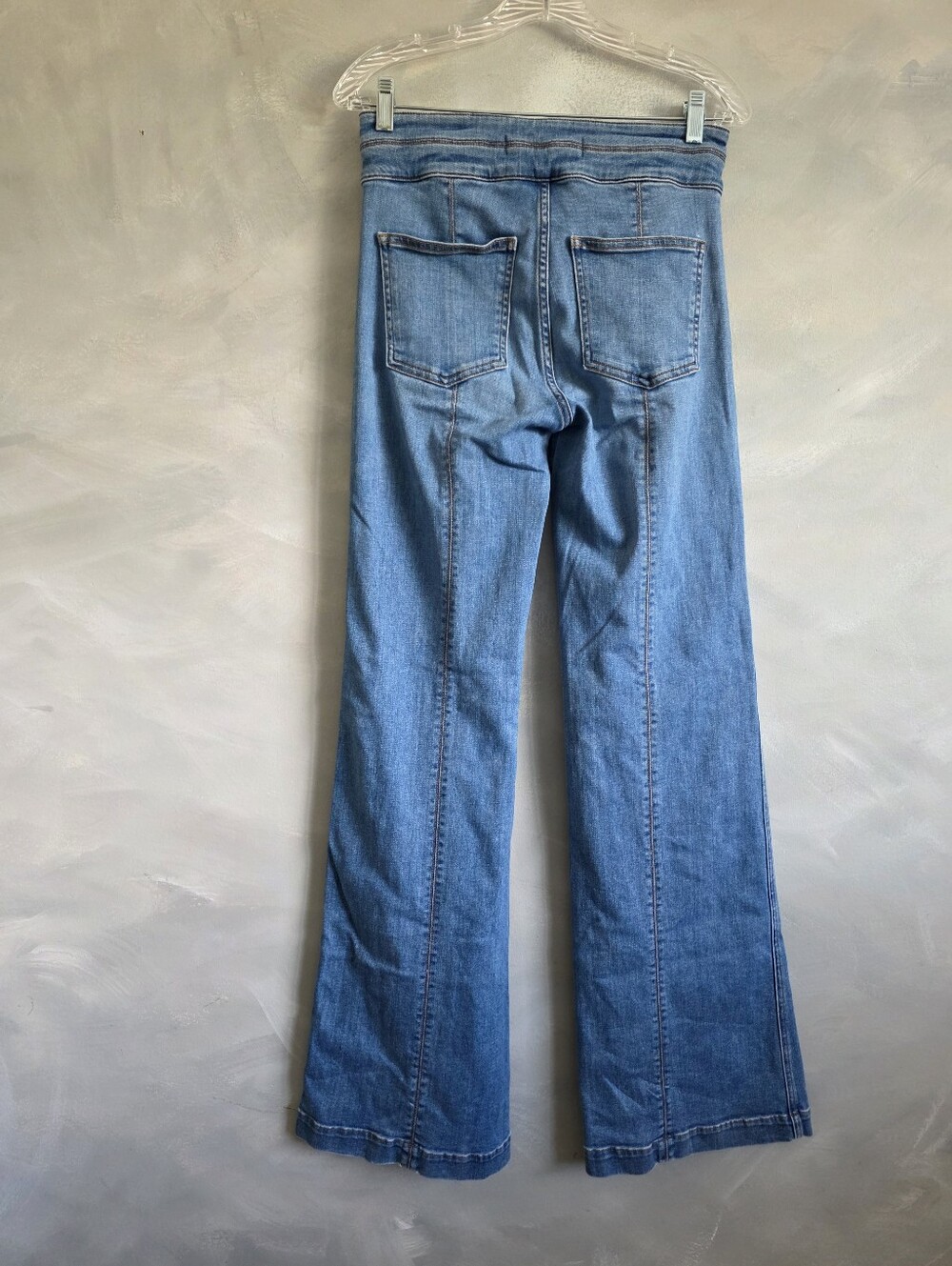 Veronica Beard Ember Wide Leg High Rise Medium Wash Flare Jeans 27/4 - Picture 4 of 14